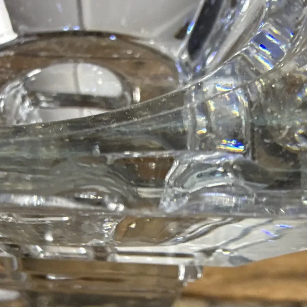 Set of 2 Clear Glass Decorative Candlestick Candle Holders, Pair